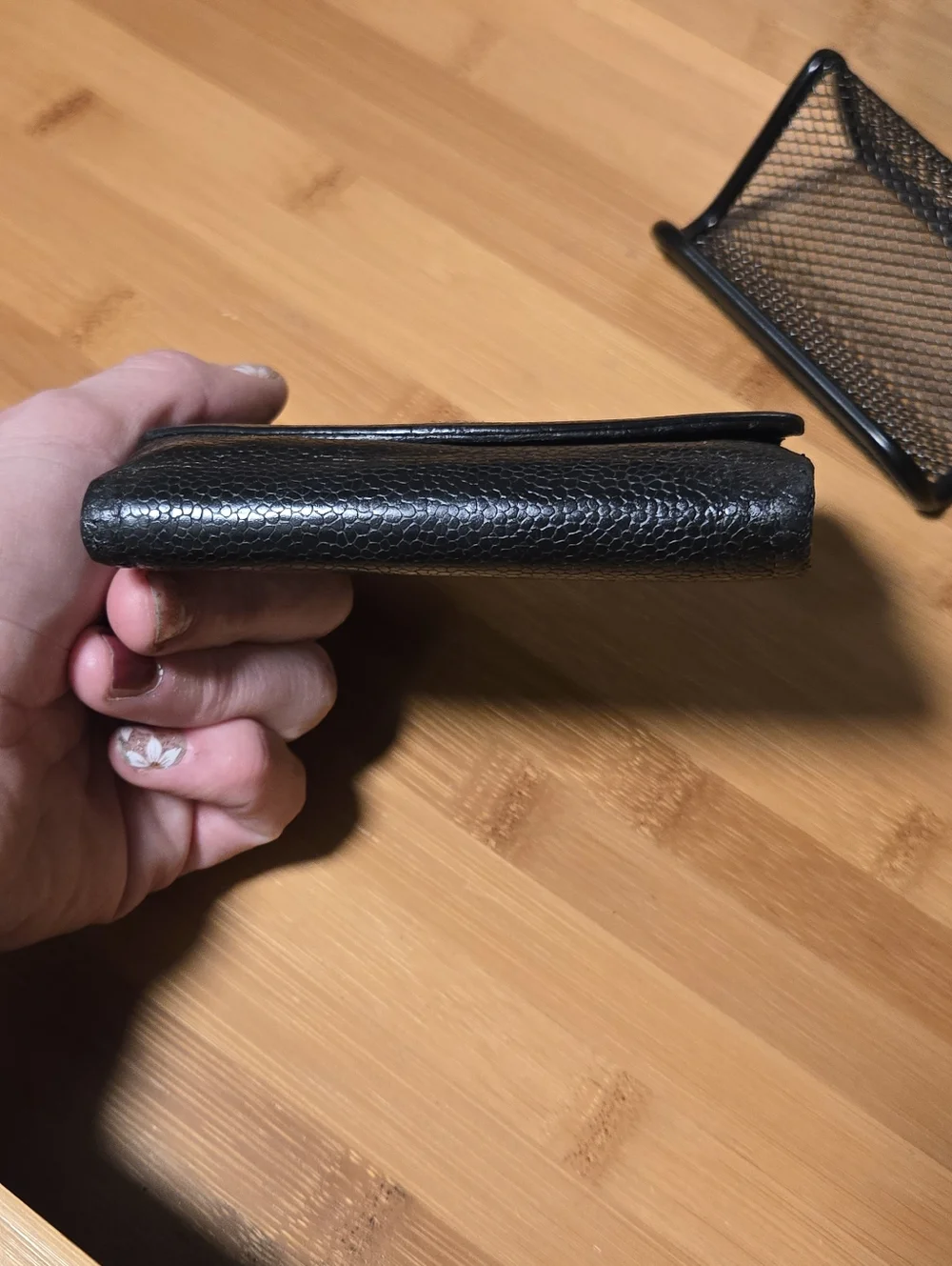 CHANEL BLACK CAVIAR LEATHER BIFOLD WALLET - Picture 13 of 16